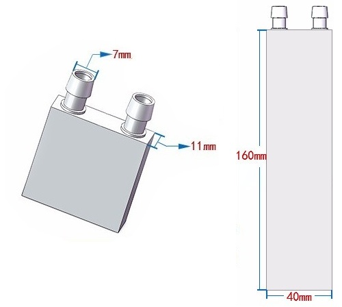 Water Cooling Head Water Cooling Plate 40*160mm