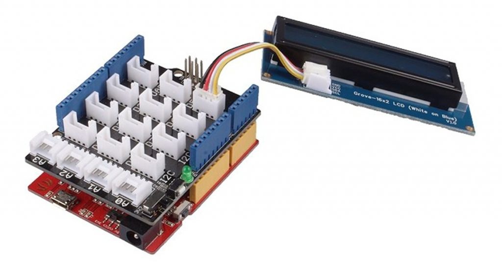 Grove - 16 x 2 LCD (White on Blue) v2.0 with Seeeduino