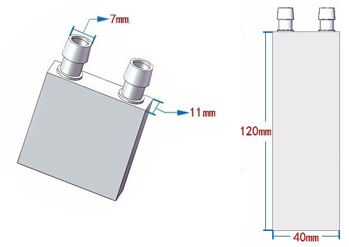 Water Cooling Head Water Cooling Plate 40*120mm