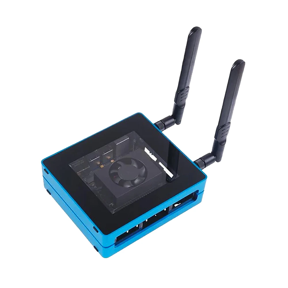 Jetson SUB Mini PC Blue Jetson Xavier NX Module Aluminium Case Cooling Fan 128GB SSD WiFi Pre-installed JetPack-image-1
