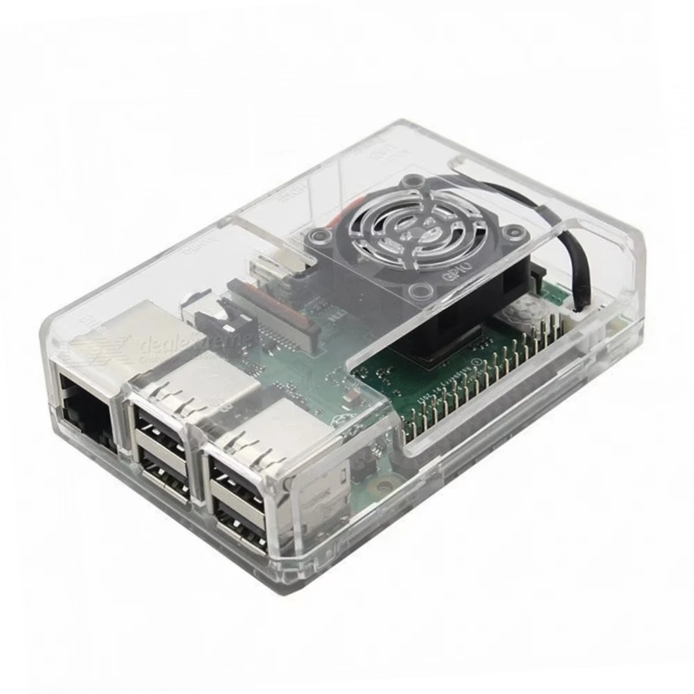 New High Quality Transparent ABS Case for Raspberry Pi 3/3+ with Slot for Cooling Fan & GPIO-picture-22