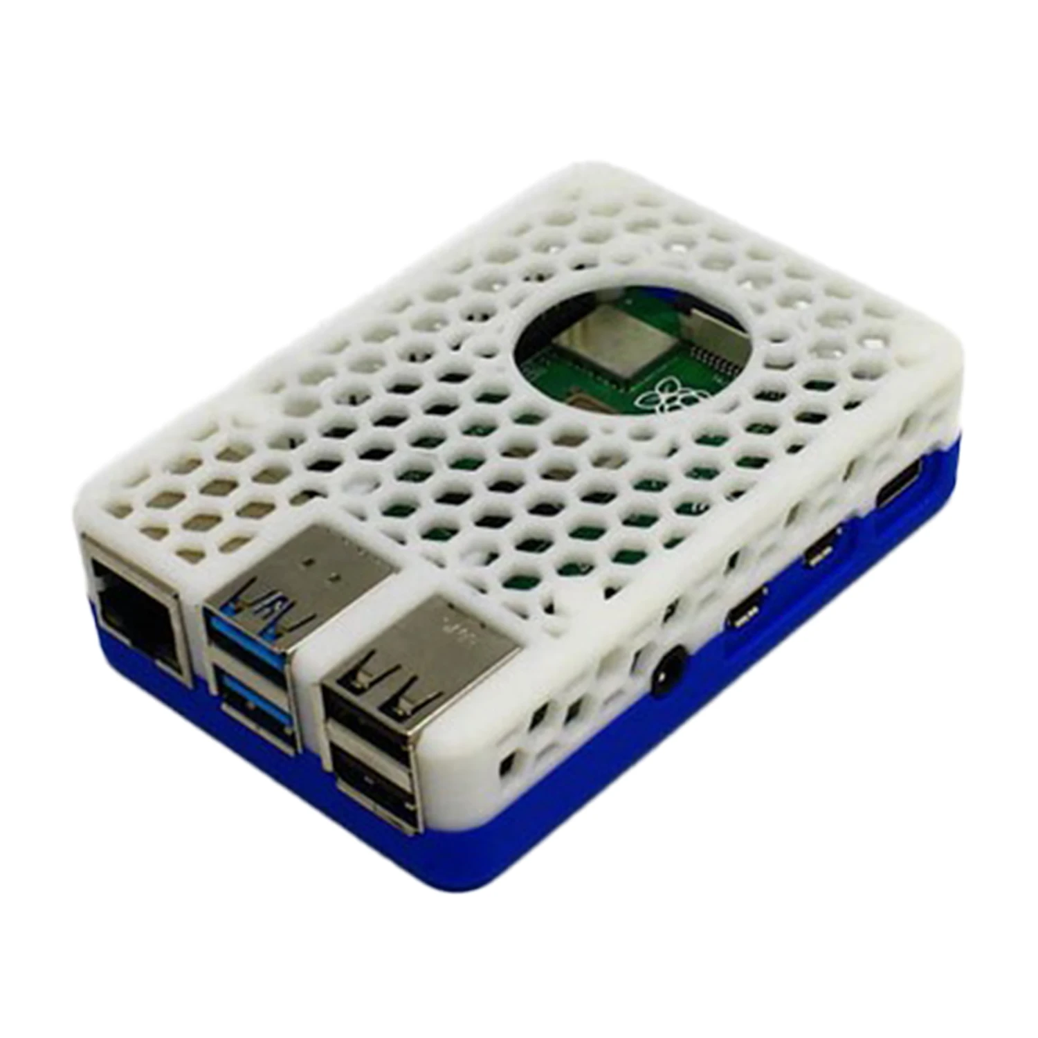 3D Printed Raspberry Pi 4 Case Blue White-image-9