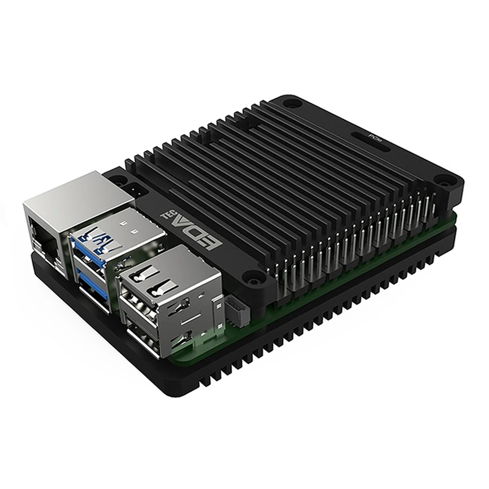 EDATEC Raspberry Pi5 Passive Cooling Open CNC Case, black-picture-21