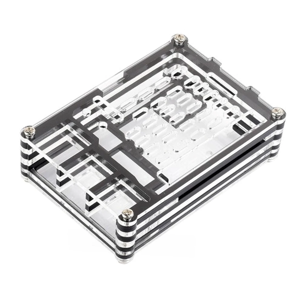 Waveshare Transparent and Black Acrylic Case for Raspberry Pi 5, Supports installing Official Active Cooler-picture-25