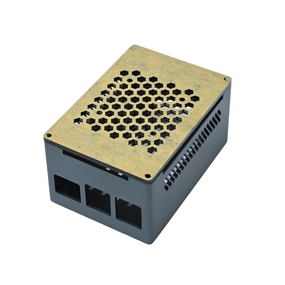 52Pi Raspberry Pi 5 Aluminum Case Black Brick Enlosure with Cooling Fan Heatsink-image-16