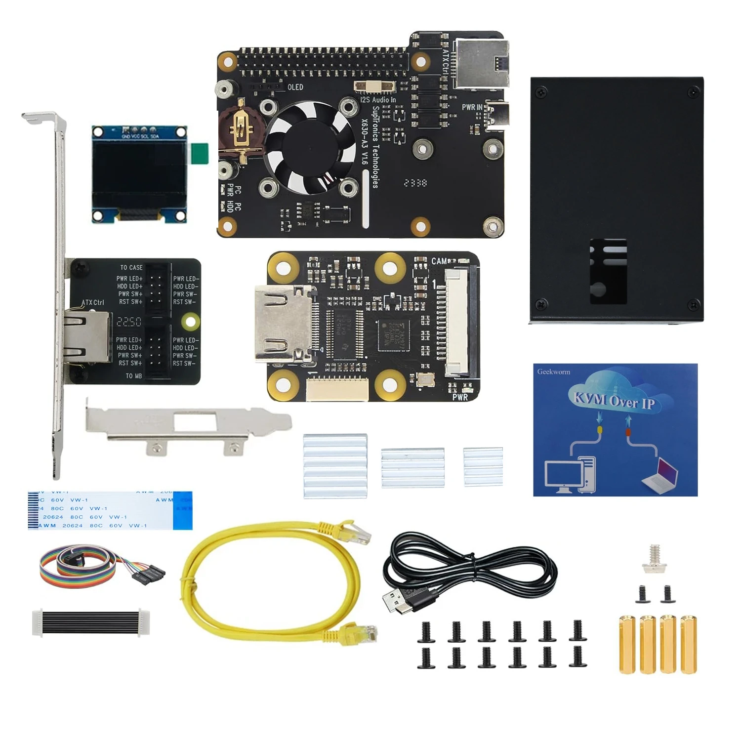 Geekworm KVM-A3 Kit for Raspberry Pi 4 Open-source KVM Over IP-picture-28