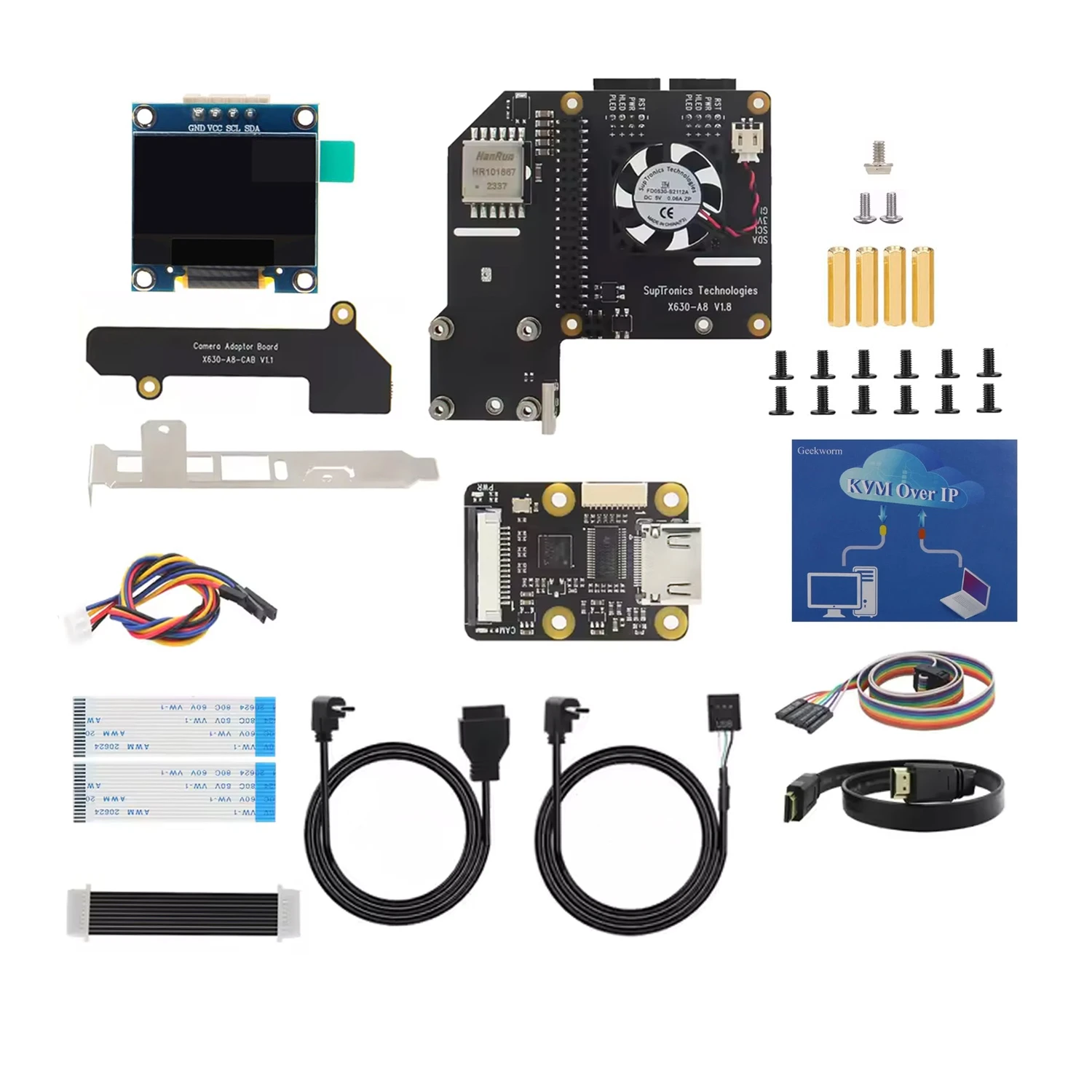 Geekworm KVM-A8 Kit PCIe Version for Raspberry Pi 4 Model B Open-source KVM Over IP-picture-11
