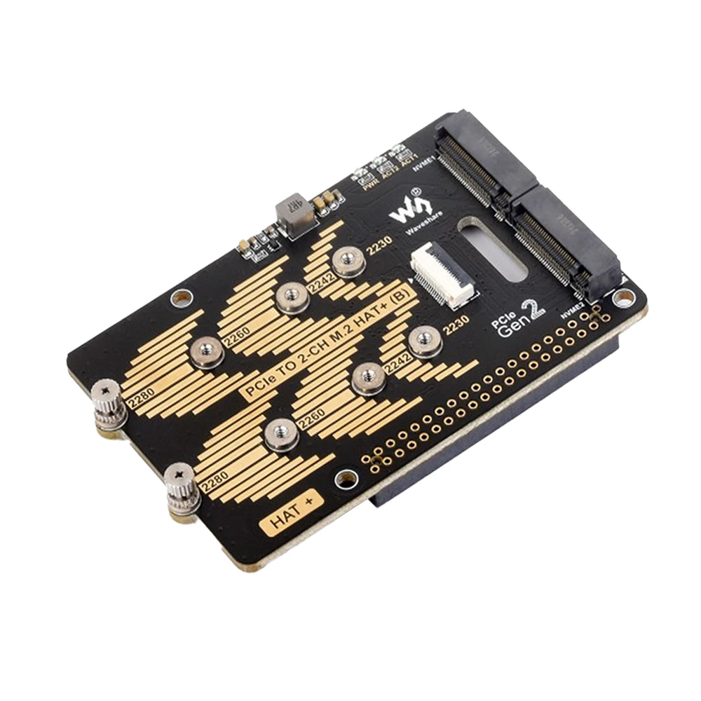 Waveshare PCIe To 2-Ch M.2 Adapter Type B for Raspberry Pi 5, Compatible with 2280 / 2260 / 2242 / 2230 size NVMe Protocol M.2 SSD, Raspberry Pi 5 NVMe HAT-image-31