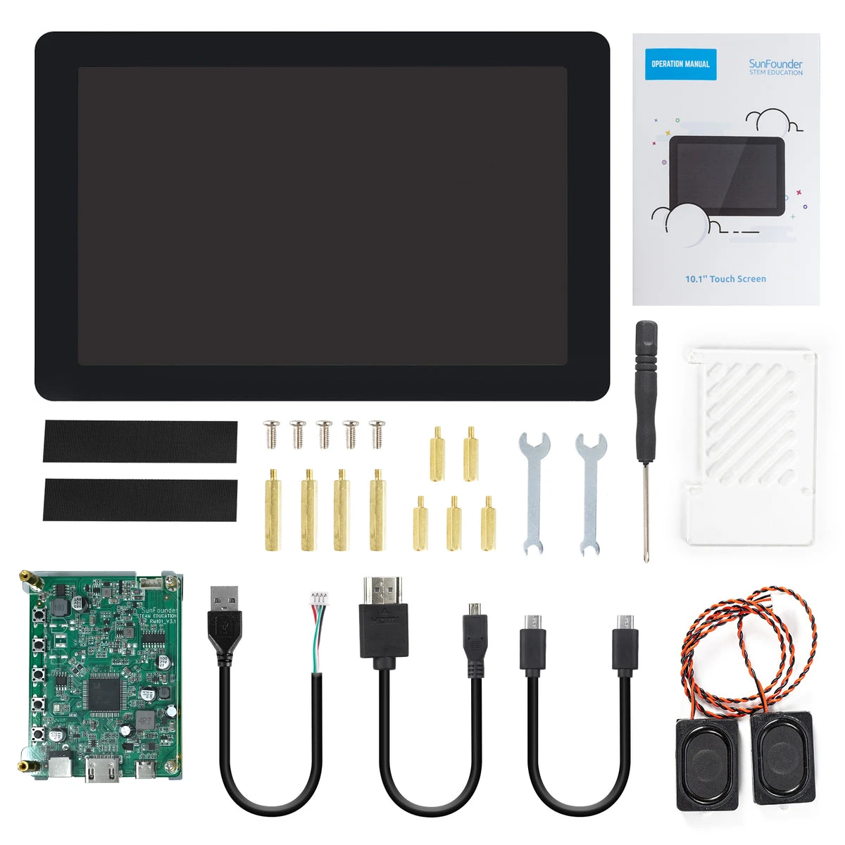 SunFounder Latest 10.1 Inch DIY Touch Screen All-In-One Solution for Raspberry Pi 5, IPS HD 1280×800 LCD, Built-In USB-C PD 5.1V/5A Output, without Power Adapter-picture-40