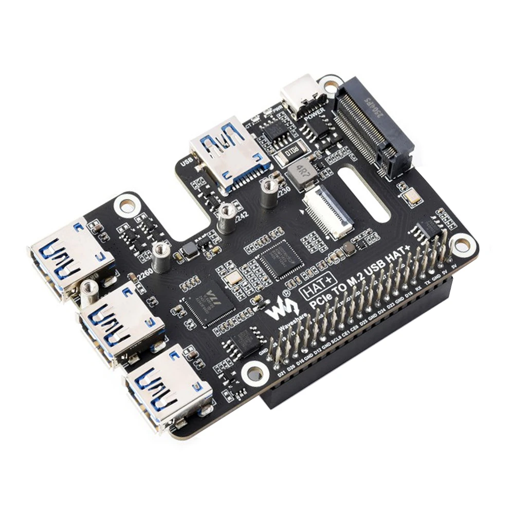 Waveshare PCIe To USB 3.2 Gen1 And M.2 HAT For Raspberry Pi 5 supports NVMe Protocol Solid State Drive-picture-25