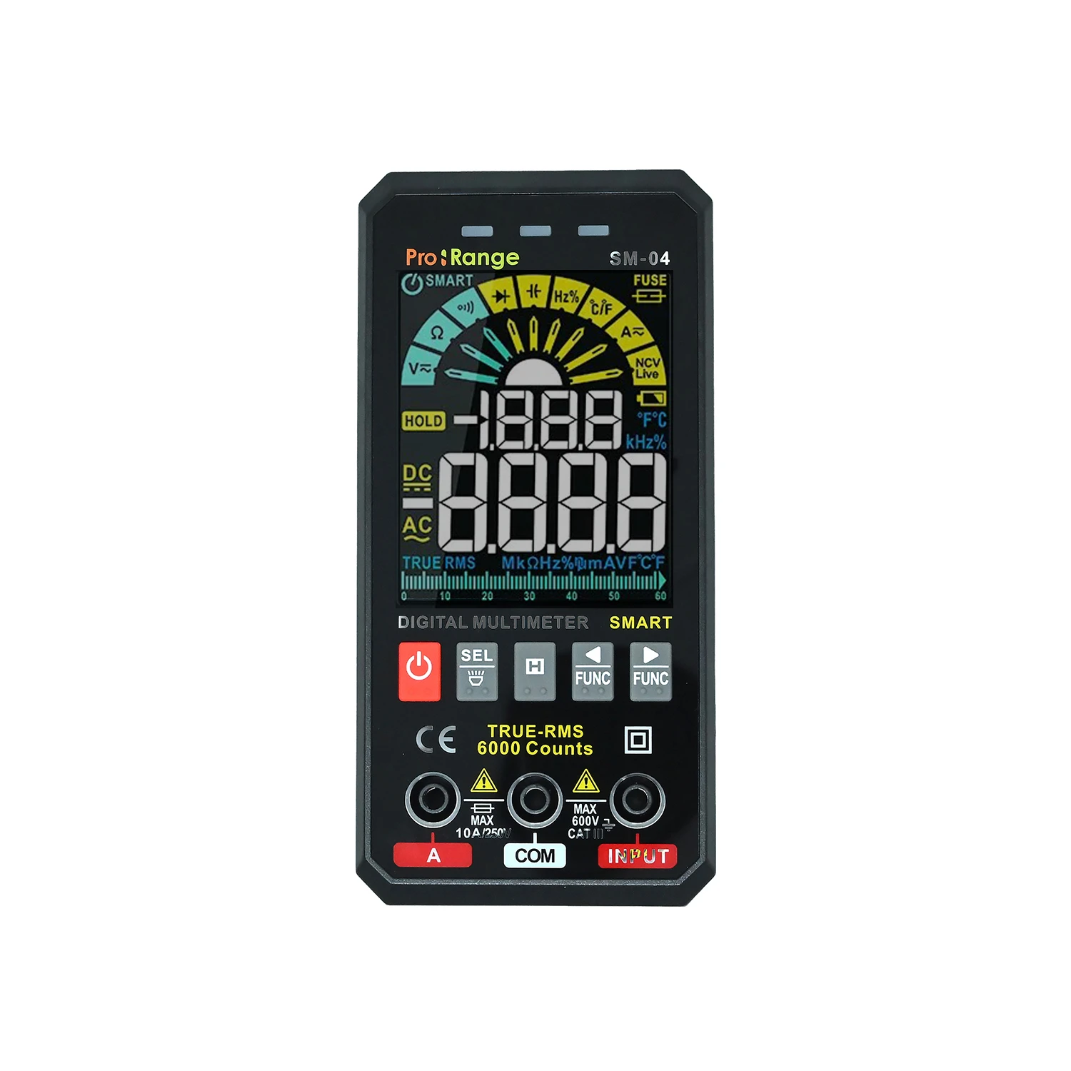 Pro-Range SM-04 Smart Digital Multimeter 6000 Counts | True RMS | Auto Ranging | NCV | 10A | 600V | Temperature Measurement | Color Display-image-2