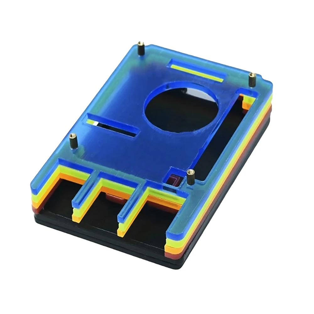 Waveshsare Colorful Rainbow Acrylic Case for Raspberry Pi 4, with Cooling Fan-picture-34