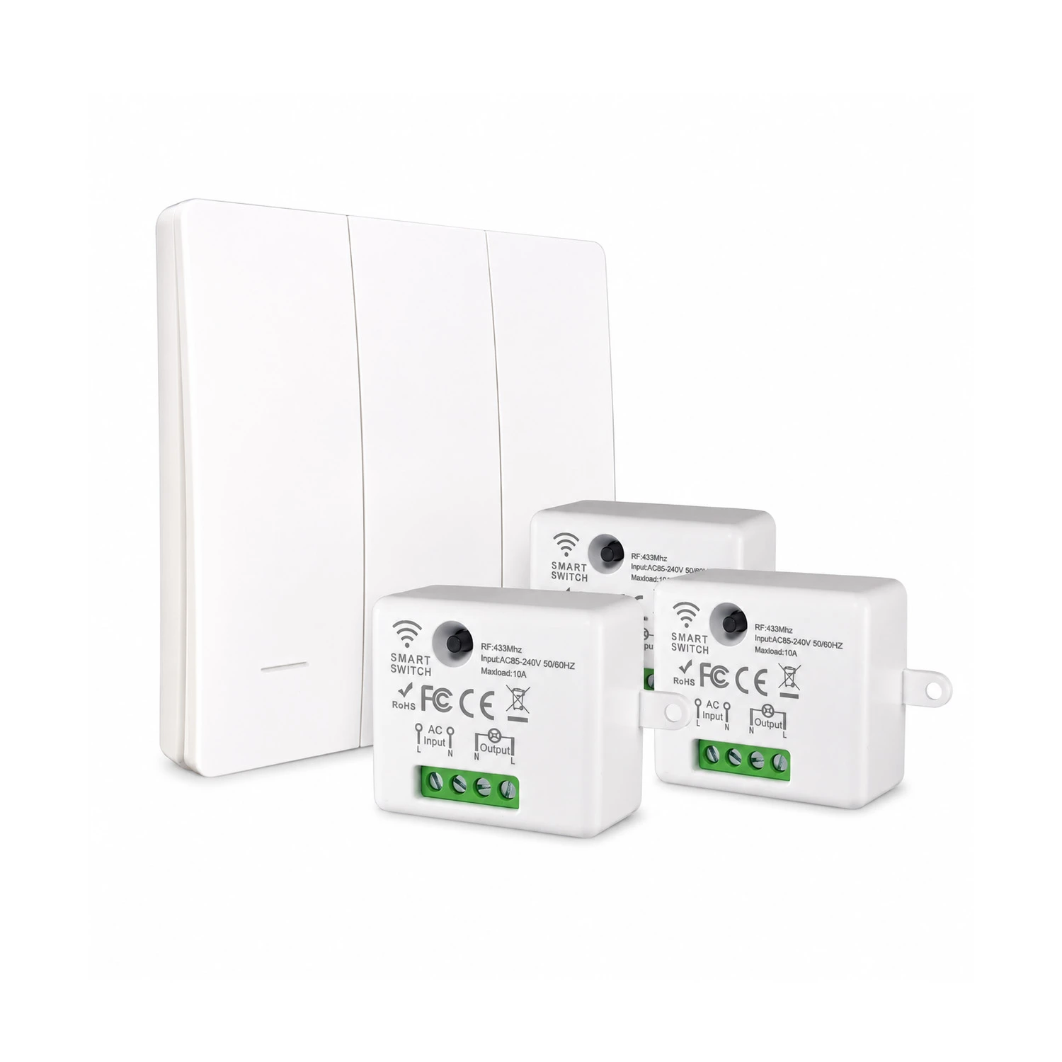 SWYAM No Battery Self Powered Kinetic Wireless RF Switch – 3 Gang 3 Receiver | 2 Way Operation | 433MHz RF | Compatible with All Electrical Loads-picture-33