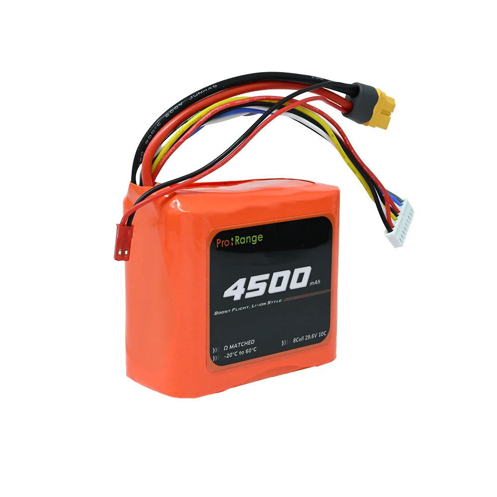 Pro-Range INR P45B 29.6V 4500mAh 10C 8S1P 7" FPV Drone & E-VTOL Drone Compact Li-ion Battery Pack with XT-60-picture-28