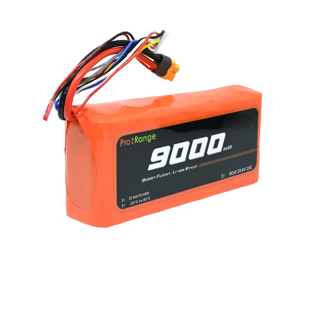 Pro-Range INR P45B 29.6V 9000mAh 10C 8S2P 10" FPV & E-VTOL Drone Compact Li-ion Battery Pack with XT-60-picture-24