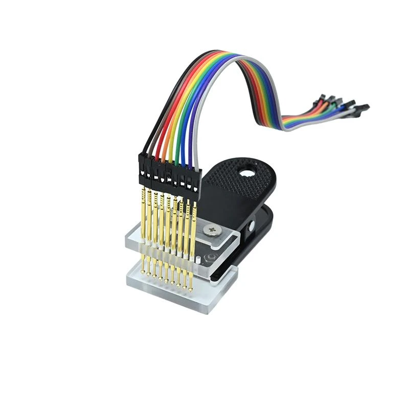 2.54mm Pin Pitch PCB Clip Clamp Fixture Gold-plated Pogo Pins 3P 4P 5P 6P 7P 8P 9P 10P Probe Clip Tool PCB Program Download Burn Black 1x9P-picture-18