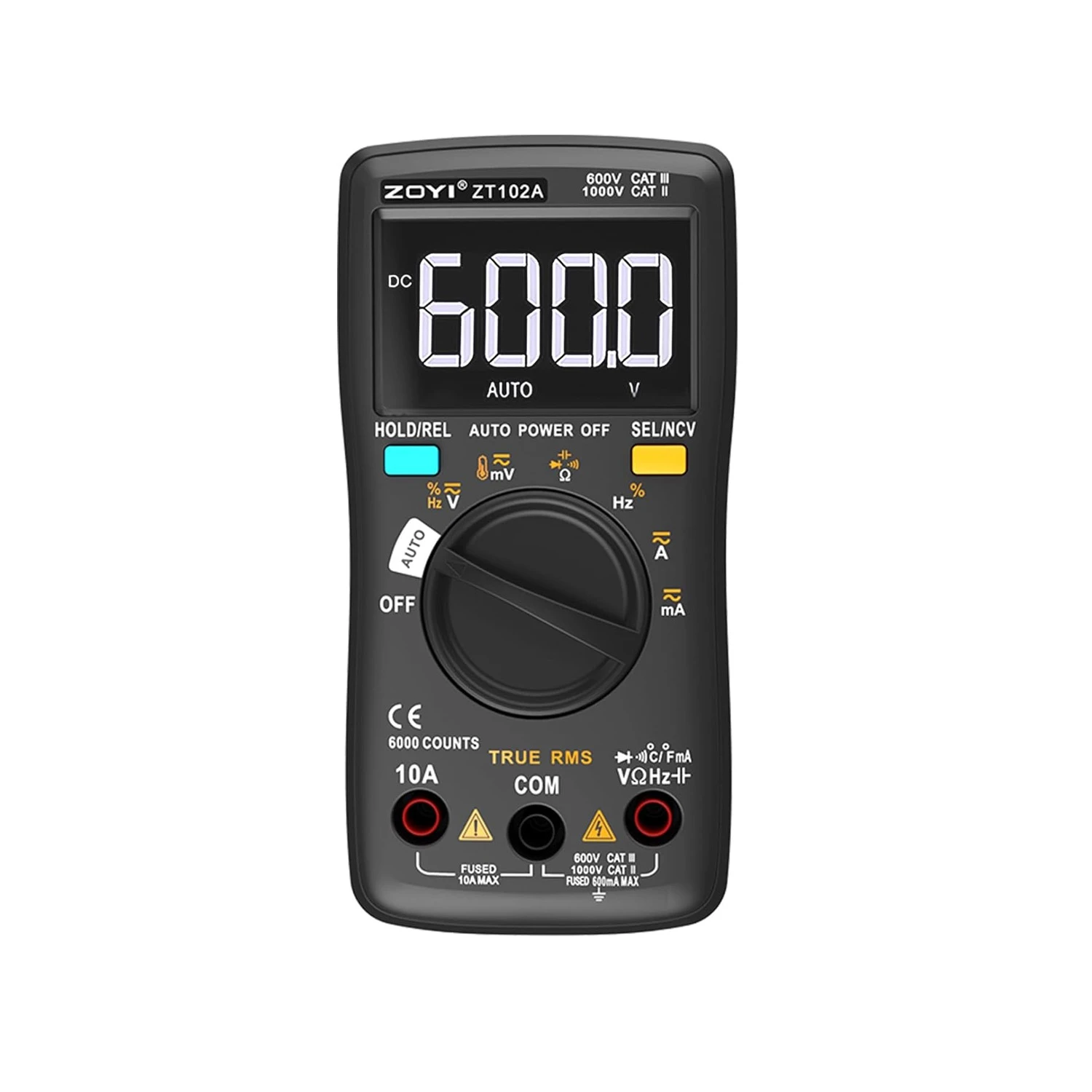 ZOYI ZT-102A, True RMS Digital Multimeter, 6000 Counts, 1000V DC / 750V AC, 10A Current, NCV, Auto/Manual Range, Temperature -20°C to 1000°C-image-32