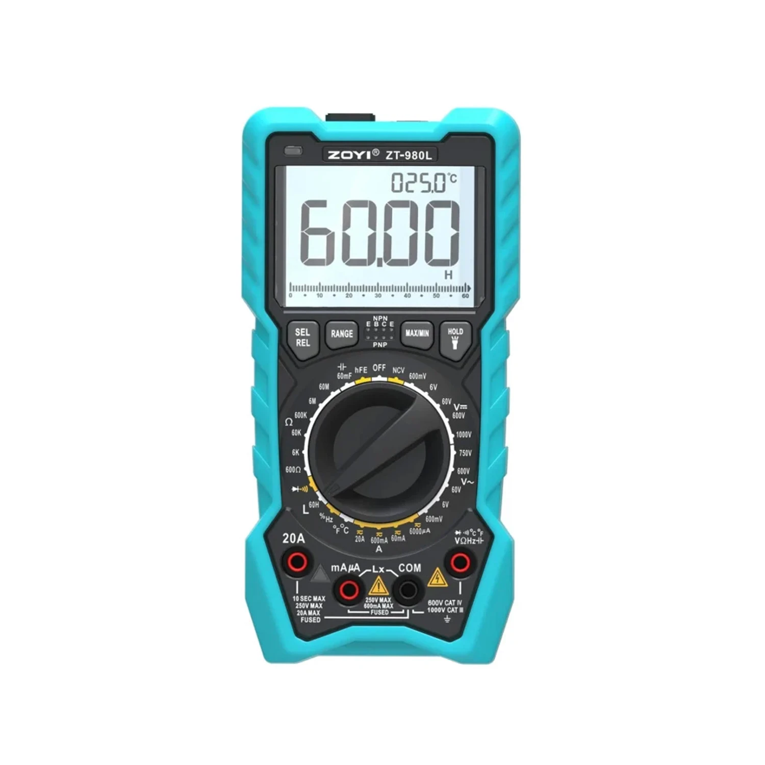 ZOYI ZT-980L Large Size 6000 Counts Multimeter with Inductance Measurement, NCV, Voltage Current,Resistance, Capacitance, Frequency, Duty Cycle,Tests Diodes Transistors & Temperature By Skyking-image-30