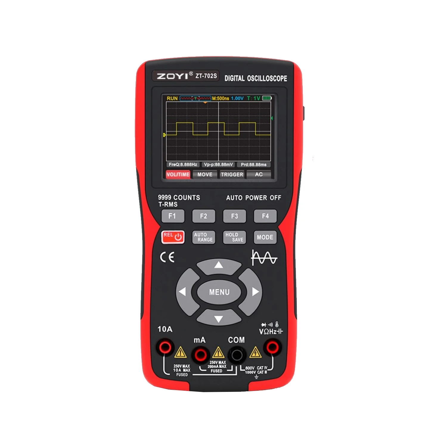 ZOYI ZT‑702S, 2-in-1 Automotive Oscilloscope & Digital Multimeter, 48MSa/s, DC/AC Voltage & Current, Resistance & Diode Test, Battery Powered-image-42