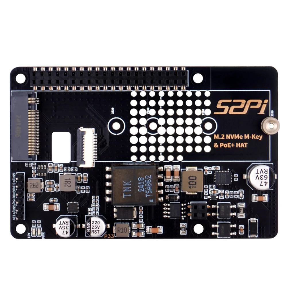 52Pi P33 M.2 NVMe 2280 PoE+ HAT Extension Board for Raspberry Pi 5, Support M.2 NVMe SSDs 2230/2242/2260/2280-picture-33