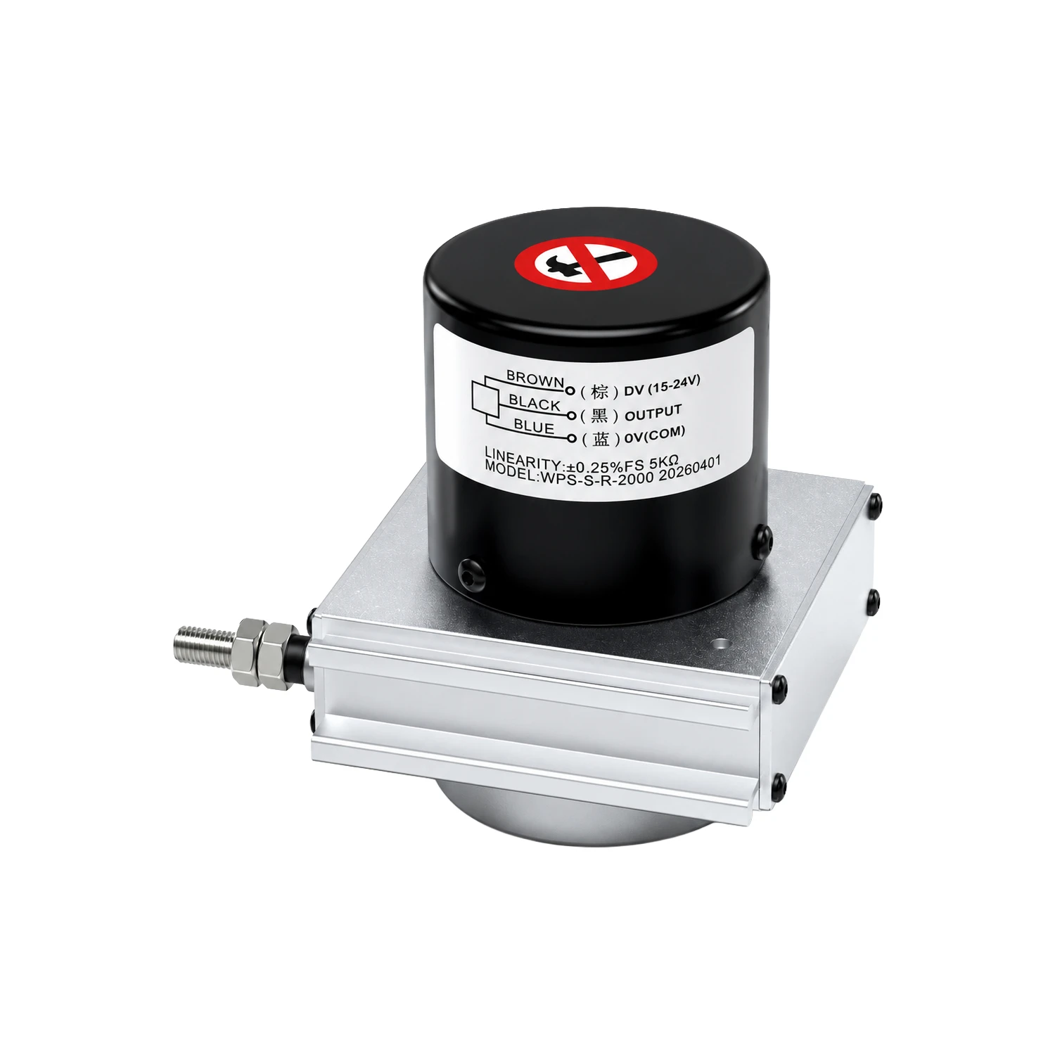 SOP WPS-S-R-2000, Draw Wire Linear Displacement Sensor, 2000mm Stroke, 5KΩ Analog Output, 24VDC, 1m Cable-picture-26