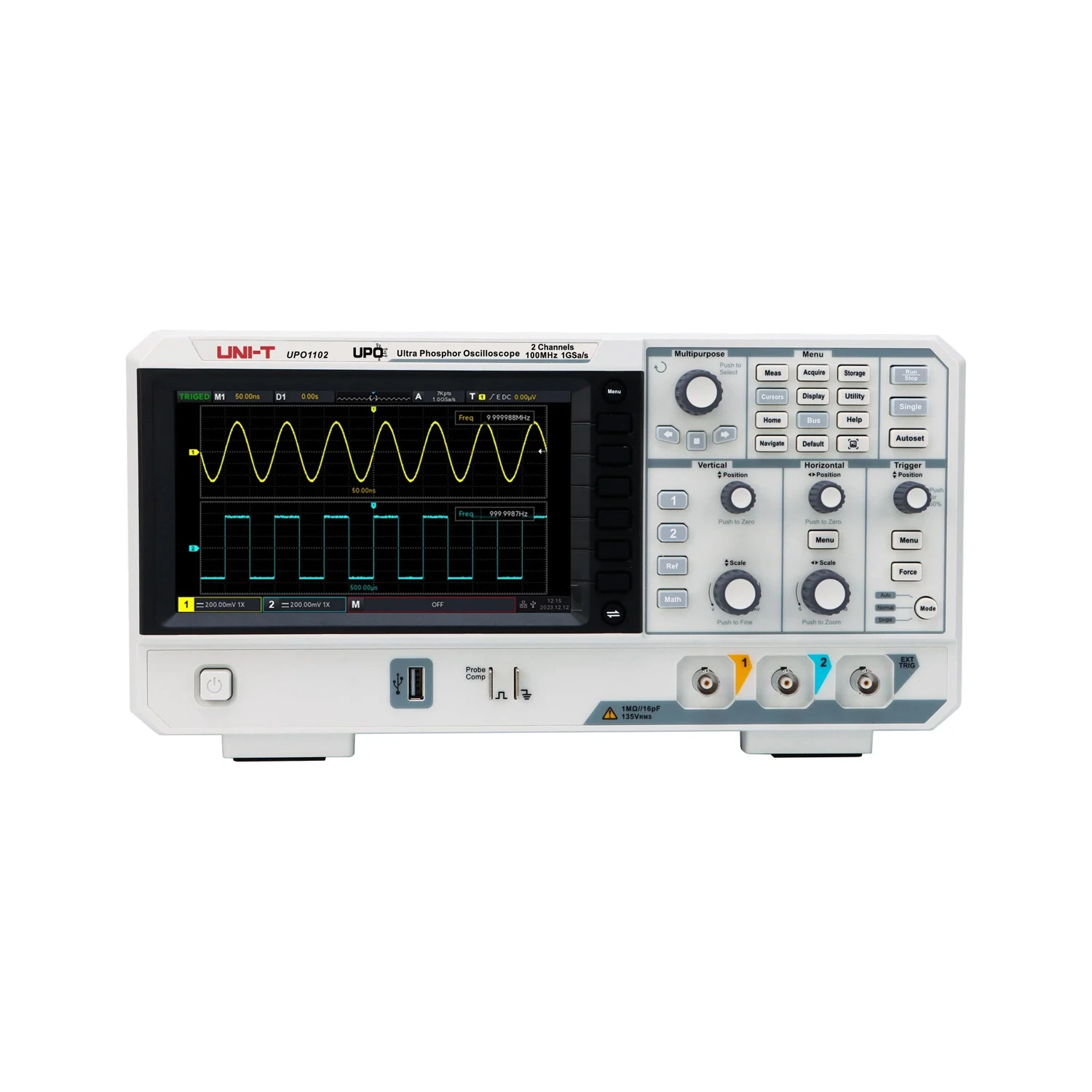 UNI-T UPO1102 100MHz Digital Storage Oscilloscope, 2CH, 1GSa/s Sample Rate, 56Mpts Memory Depth, FFT, Protocol Decode-picture-25