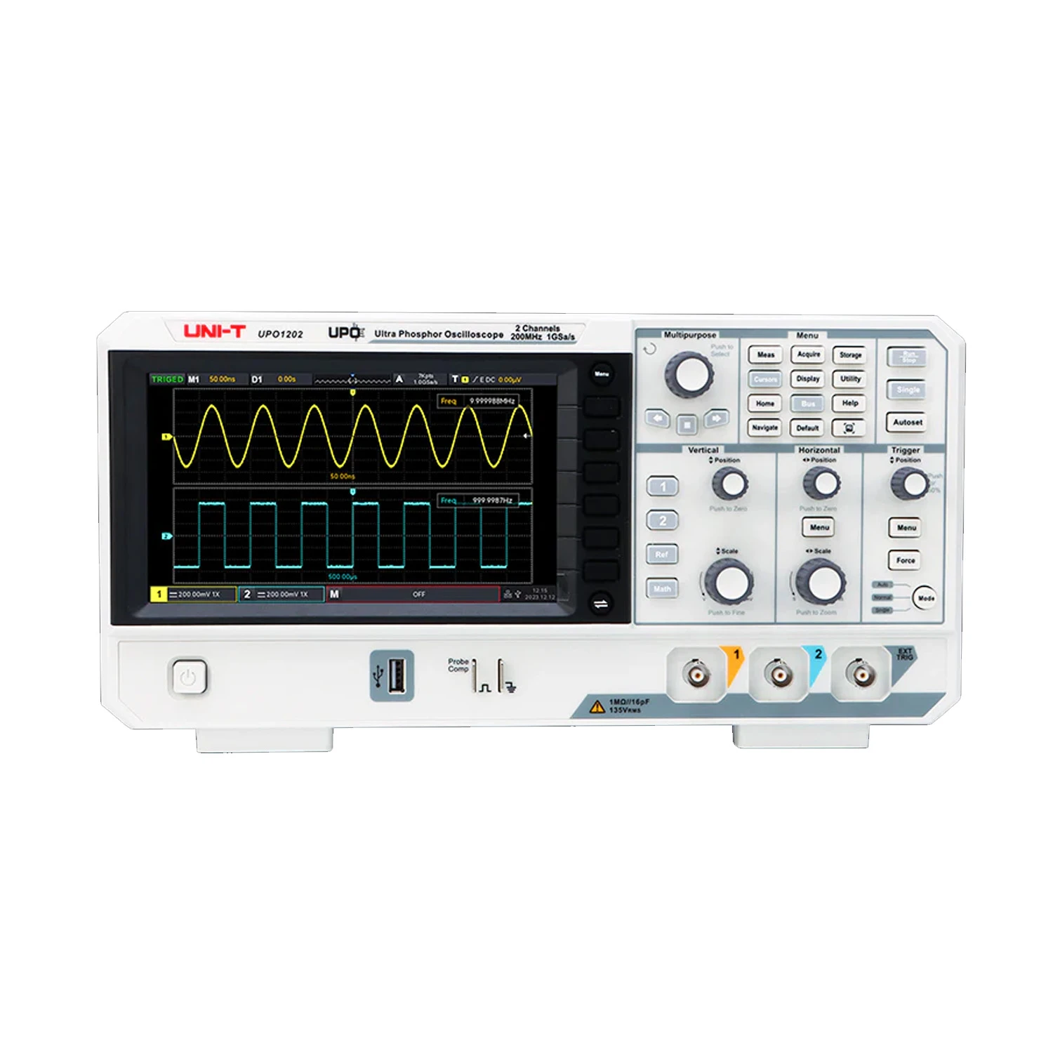 UNI-T UPO1202 200MHz Digital Storage Oscilloscope, 2CH, 1GSa/s Sample Rate, 56Mpts Memory Depth, FFT, Protocol Decode-picture-11