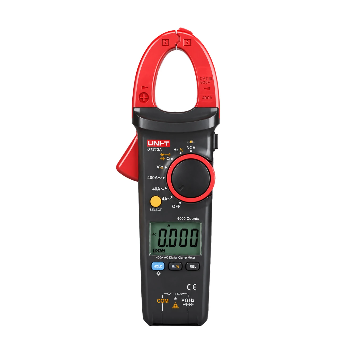 UNI-T UT213A Clamp Meter 400A AC, 600V AC/DC Voltage, 4000 Count Display, NCV Detection, Auto Range, Data Hold-image-10