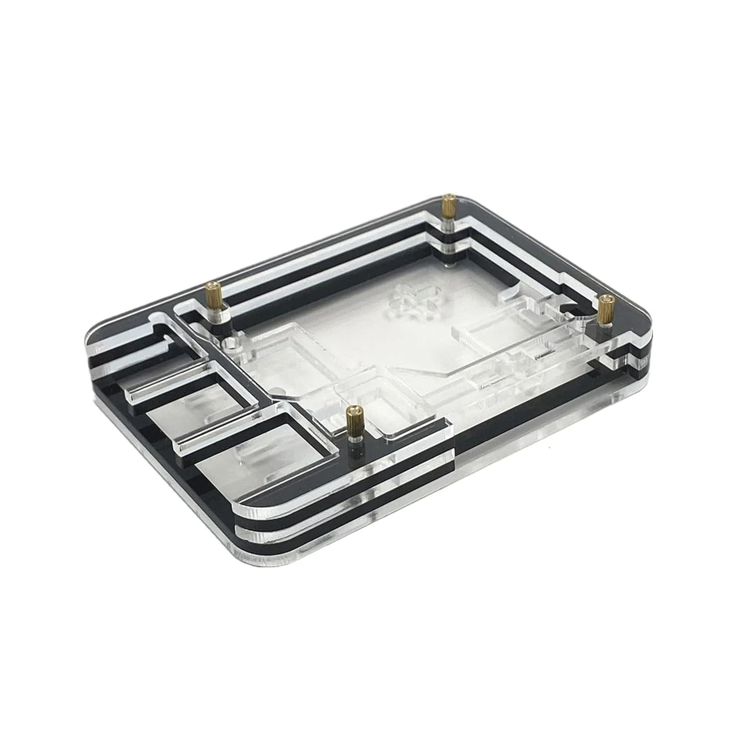 Black Acrylic Multilayer 5 Layer Case for Raspberry 5 supporting fans-image-21