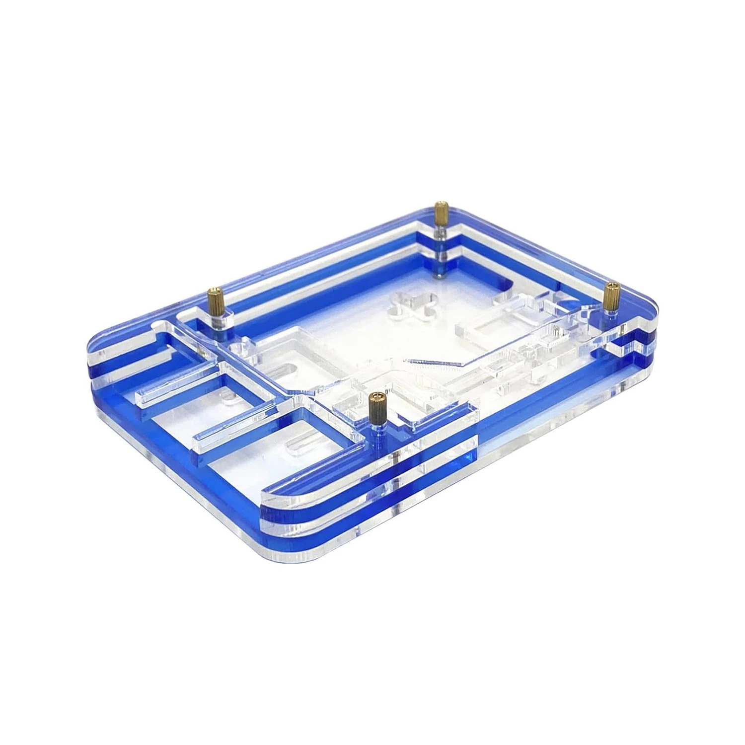 Acrylic Blue Multilayer 5 Layer Case for Raspberry 5 supporting fans-image-10