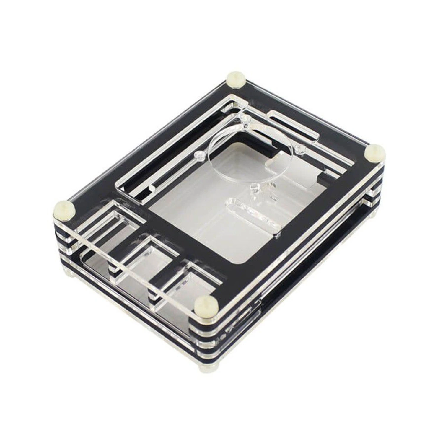 Black Transparent Acrylic Multilayer 9 Layer Case for Raspberry Pi 4B Supporting 3007/3010 Fans-picture-27
