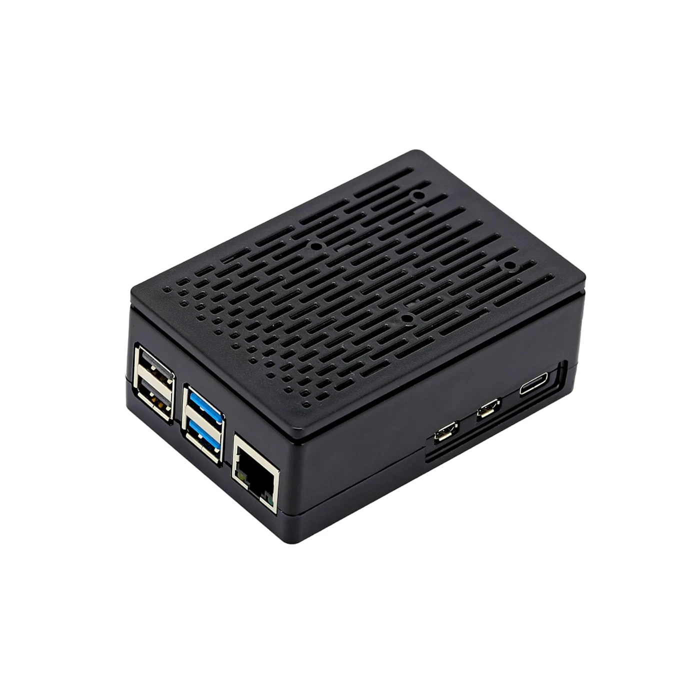 Black ABS Striped Case with 3007 Black Cooler for Raspberry Pi 5Model B-picture-37