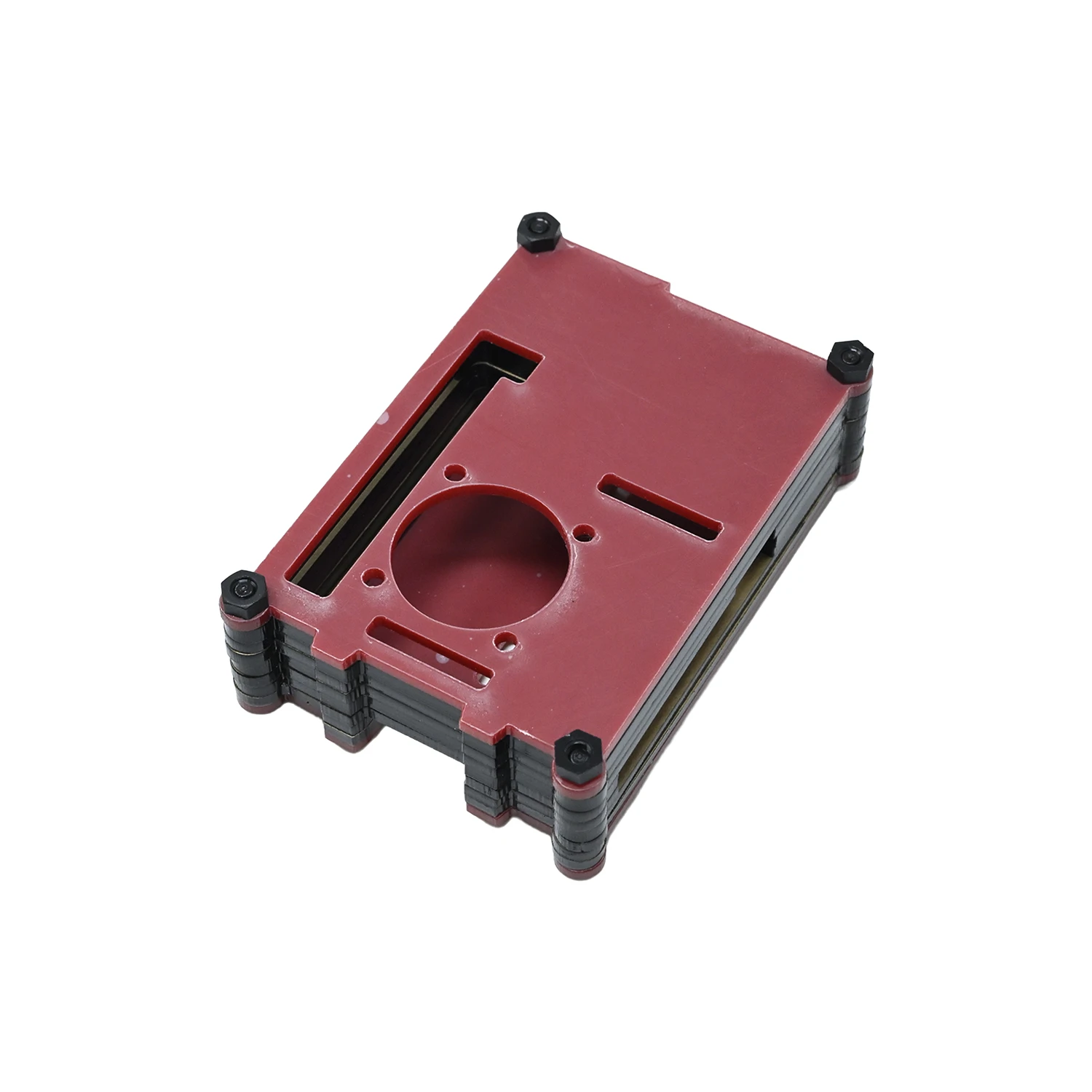Red + Black Acrylic Multilayer 9 Layer Case for Raspberry Pi 4B Supporting 3007/3010 Fans-picture-37
