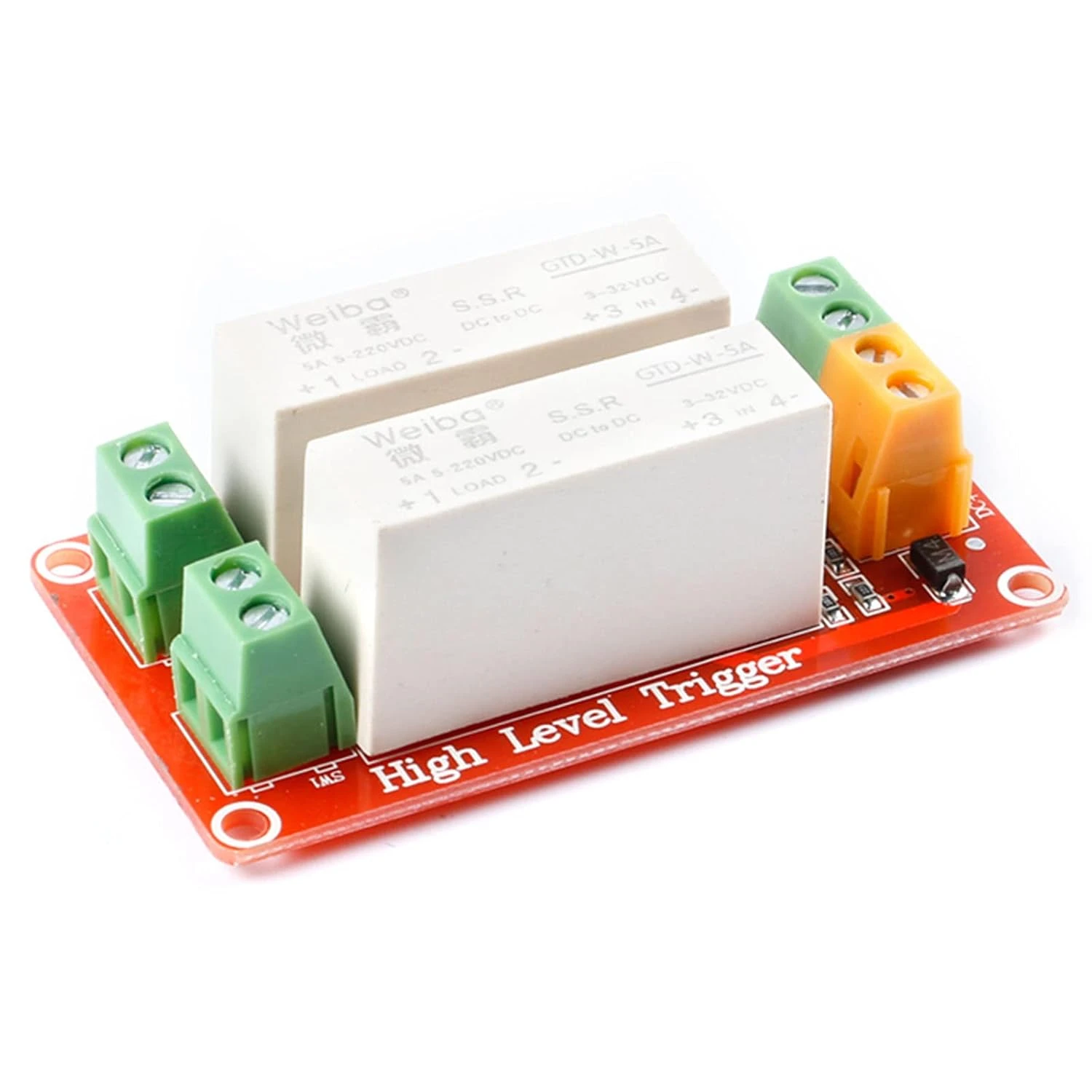 2 Channel 5A High Level Trigger DC Control DC Solid-State Relay Module-image-4