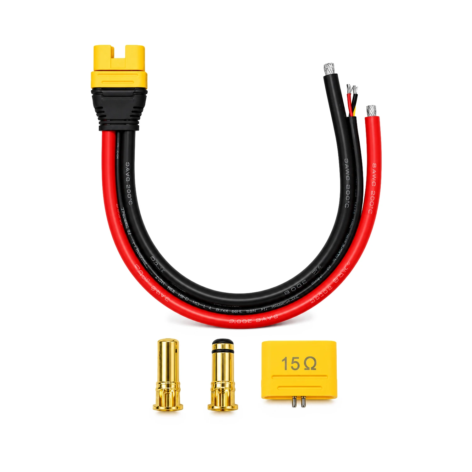 Amass AS150U-Female with 0.35m Wire and AS150U-Male Gold Plated Battery Connector Pair - AS150U-F with wire 0.35m & AS150U-M.G.Y-picture-25