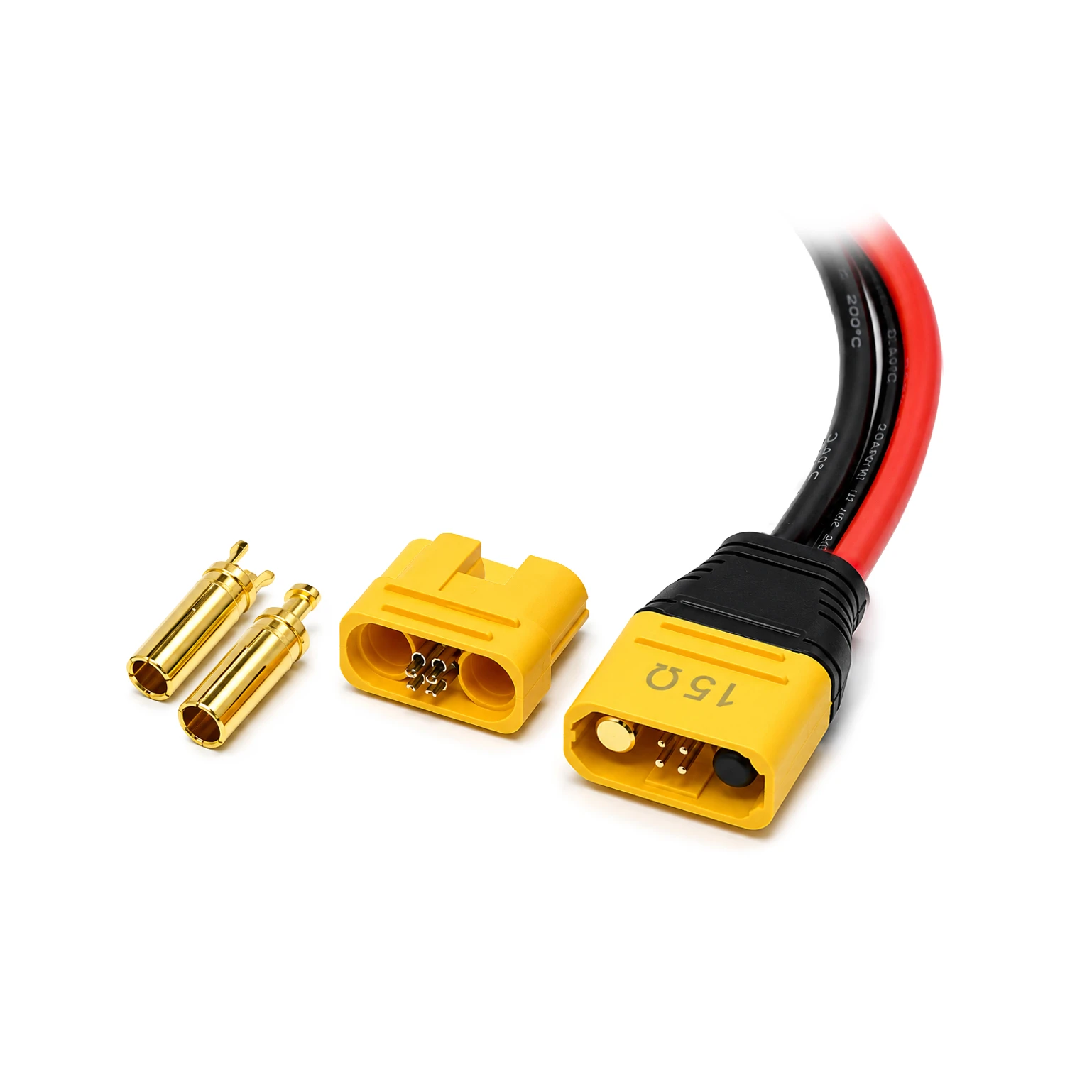 Amass AS150U-Male with 0.35m Wire and AS150U-Female Gold Plated Battery Connector Pair - AS150U-M with wire 0.35m & AS150U-F.G.Y-picture-17