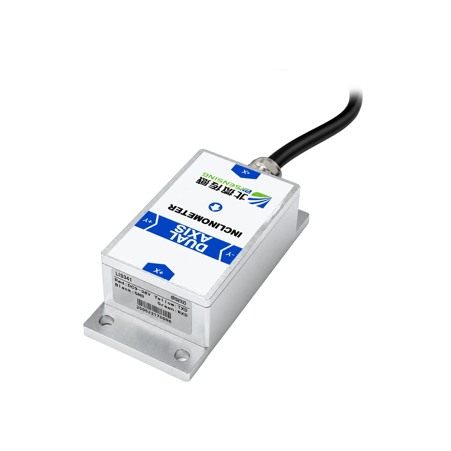 BWSENSING LIS341 Dual-Axis Tilt Sensor, High Accuracy 0.1° Inclinometer, ±90° Range, RS485-picture-38