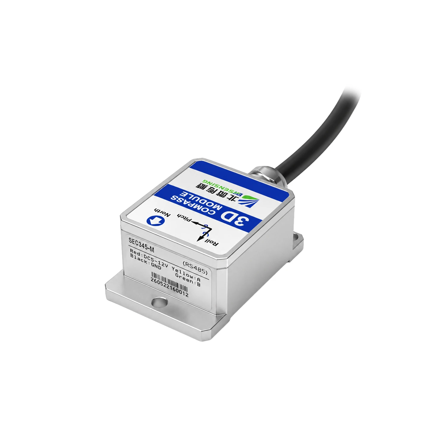 BWSENSING SEC345-M, 3D Electronic Compass, Tilt Sensor, MEMS Digital Heading , 1°, RS485-image-48
