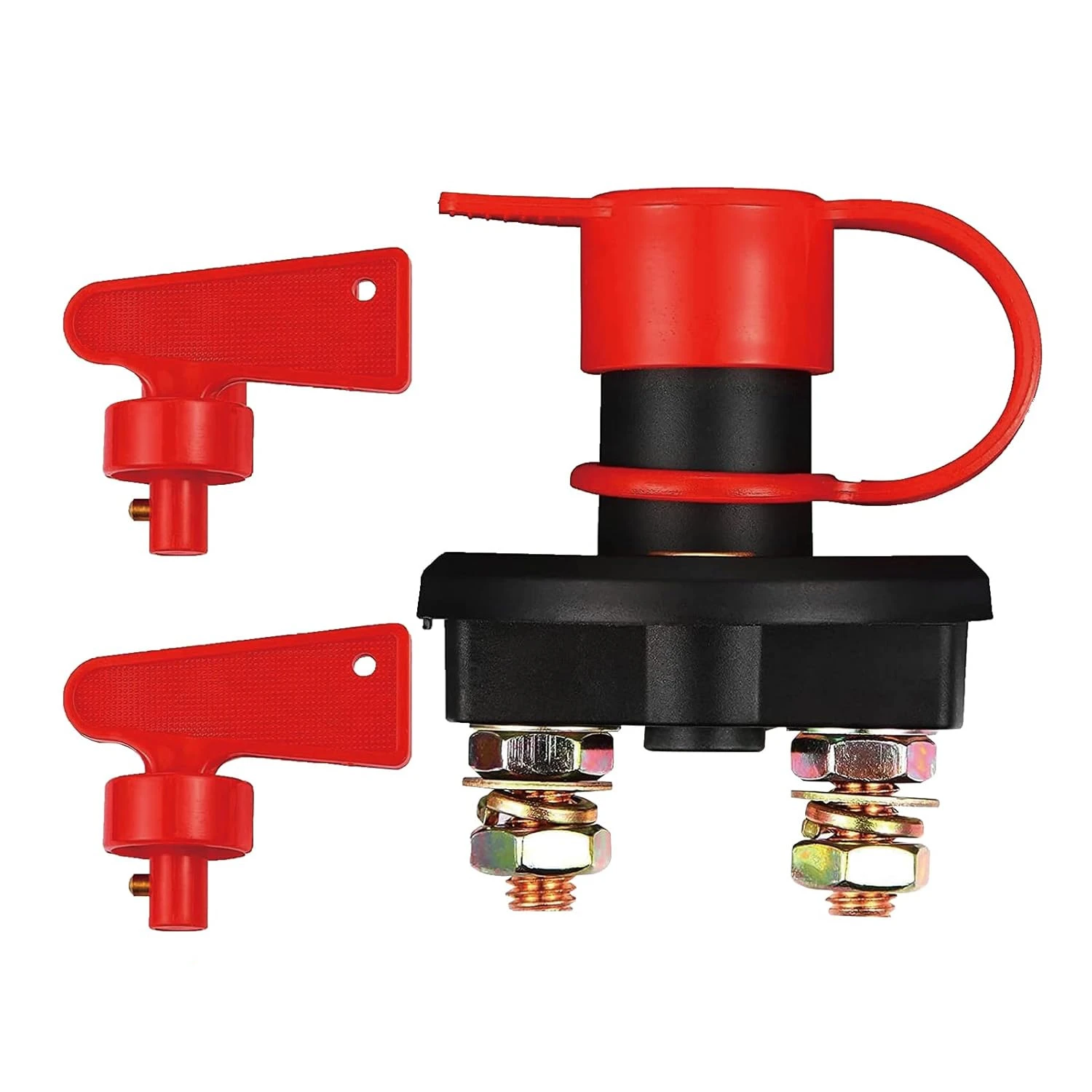12V/24V Car Battery Power Switch Disconnect Isolator Red+2 Keys+4PCS Copper Ring+4PCS Heat Shrink-image-45