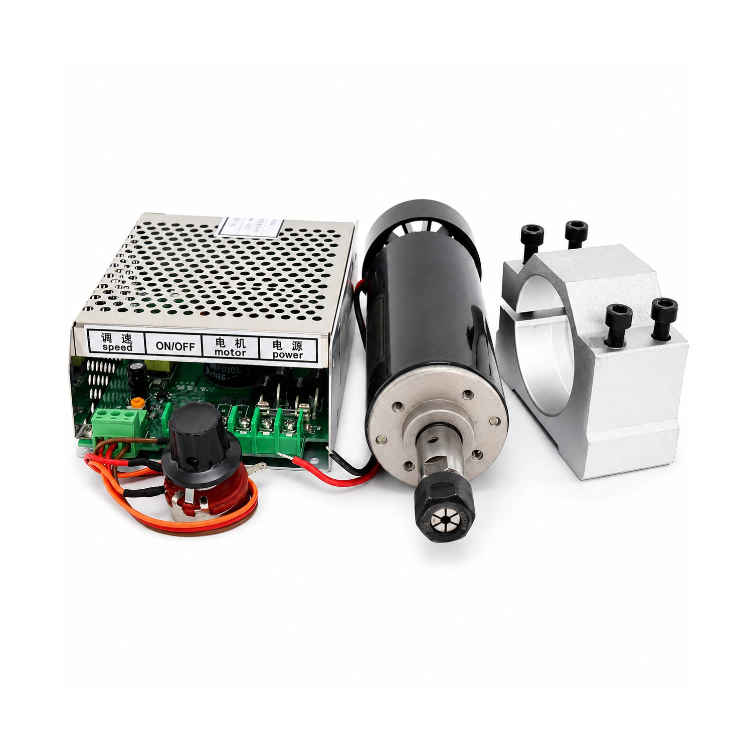 500W Cooled Air Cooled Spindle KitER11 CNC Spindle Motor + 52mm Clamps + 13pcs ER11 + Power Supply Speed Governo 3000-12000 RPM/Min-image-7