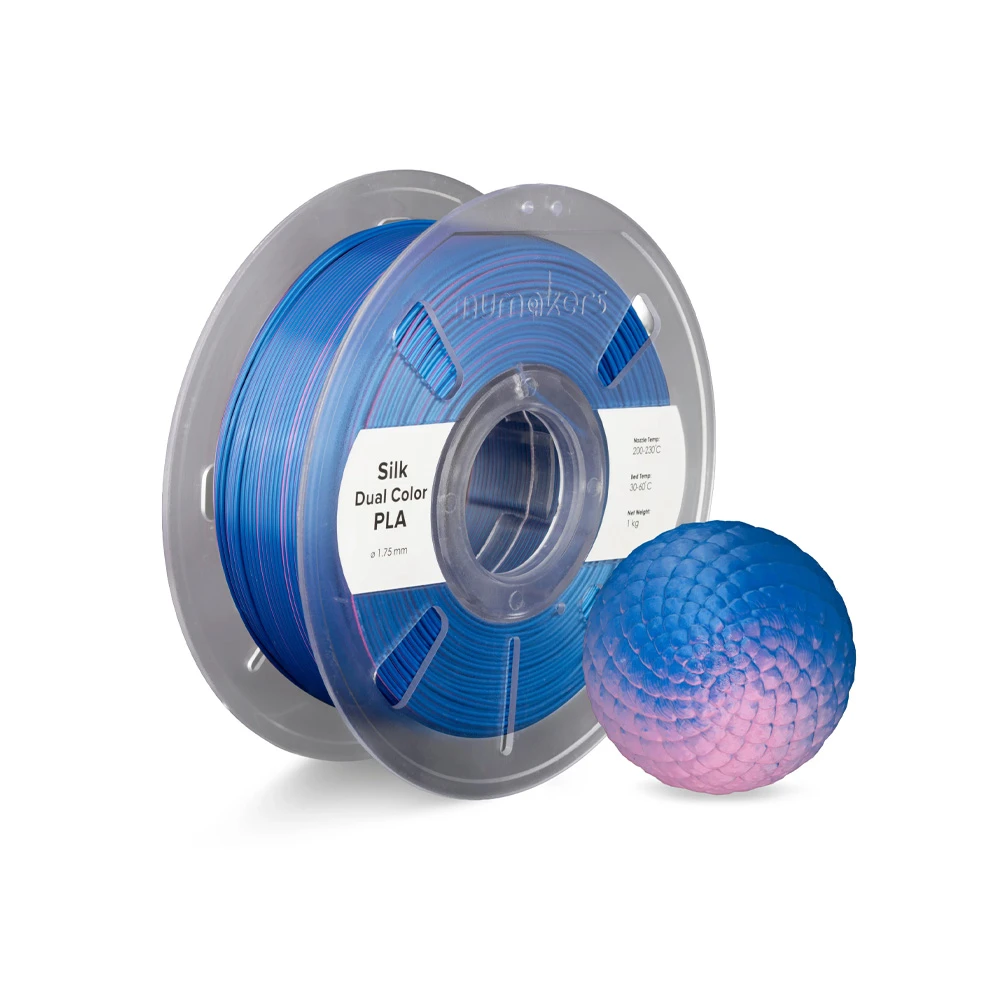Numakers PLA Silk Dual Color 1.75mm- Blue-Magenta Filament 1kg with Spool-image-28