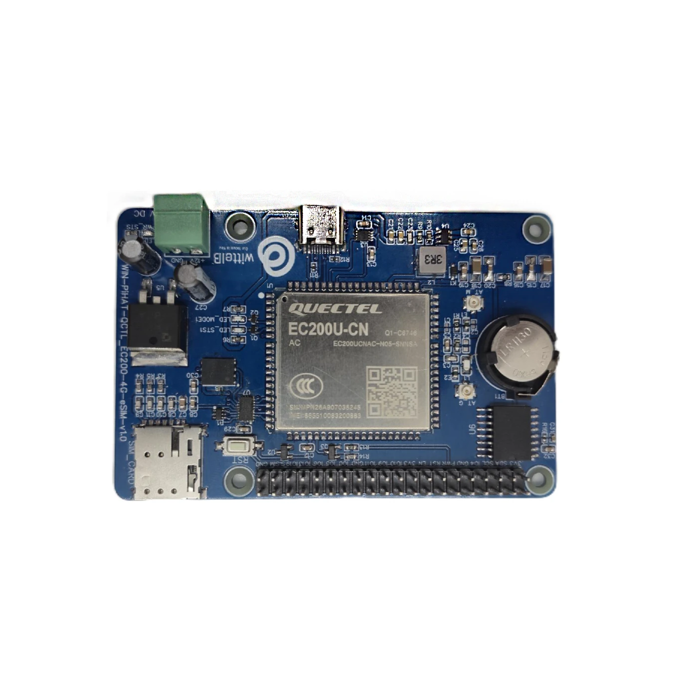 WIN-PIHAT-QCTL-EC200-4G-ESIM 4G LTE EC200 eSIM Raspberry Pi HAT-picture-18