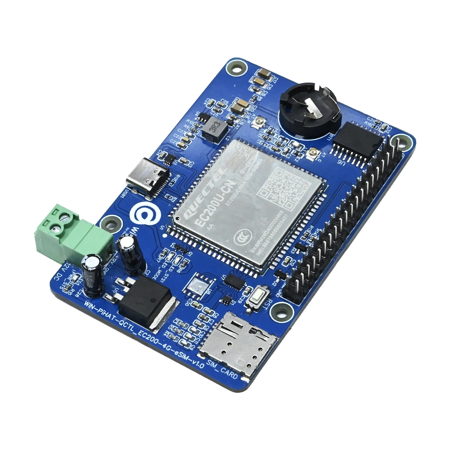 WIN-PIHAT-QCTL-EC200-4G-GNSS 4G LTE EC200 GNSS Raspberry Pi HAT-picture-19