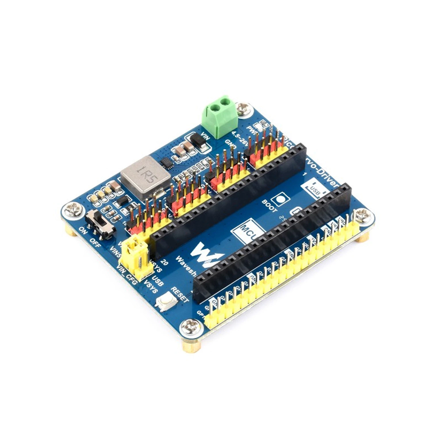 Waveshare Servo Driver Module for Raspberry Pi Pico, 16-ch Outputs, 16-bit Resolution-image-4