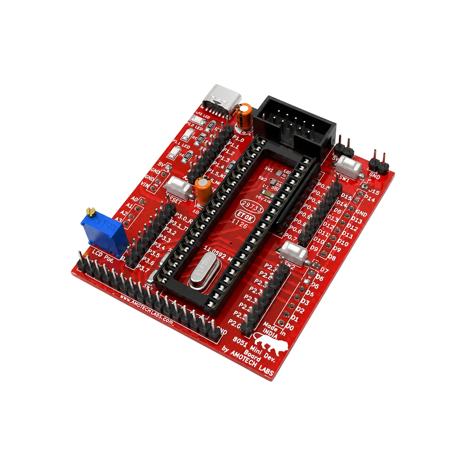 Amotech Labs - 8051 Mini Development Board (Only Board)-image-15