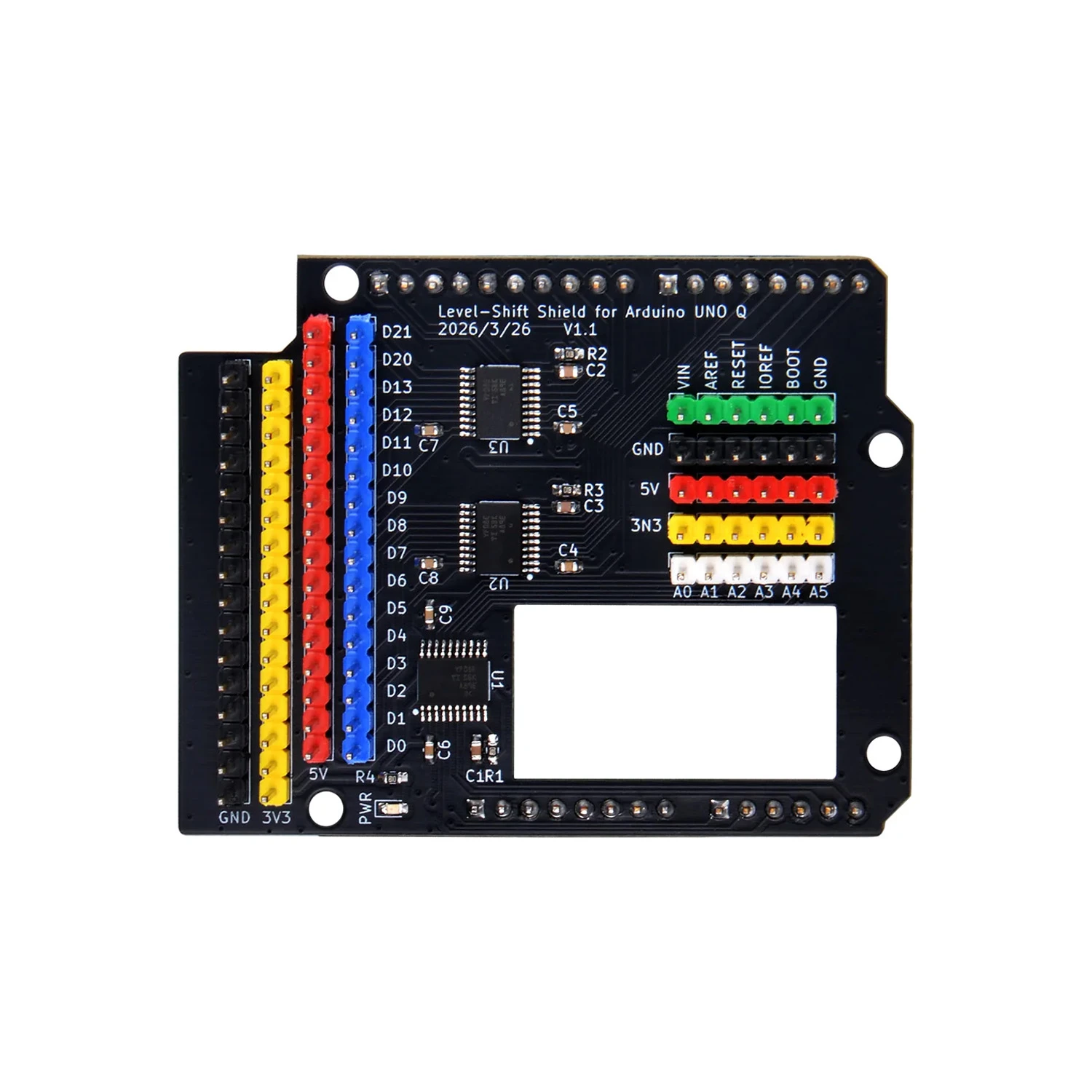 52Pi Level-Shift Shield for Arduino UNO Q, IIC I2C Level Converter 3.3V-5V Bi-Directional Shifter Module-image-27