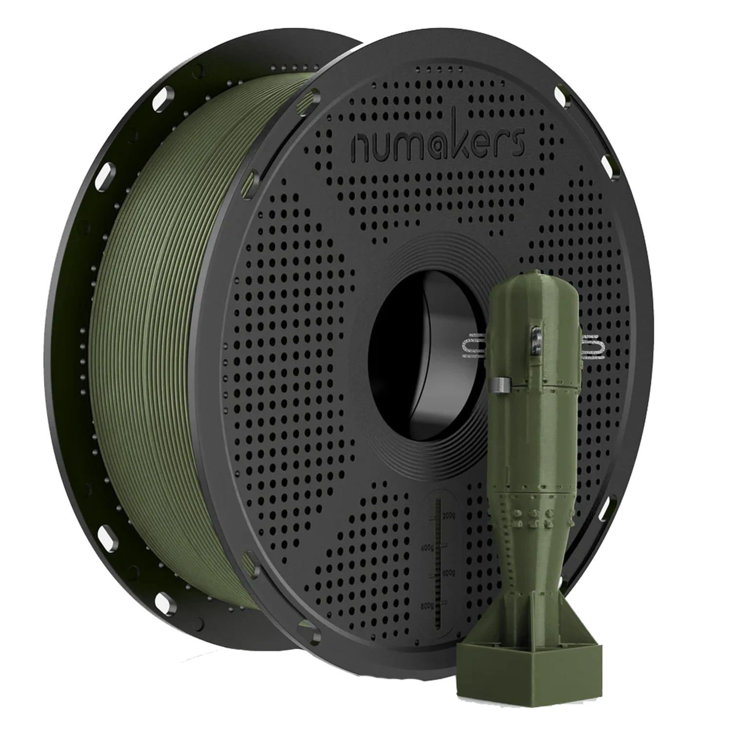 Numakers PETG 1.75mm- Army Green Filament 1kg with Spool-image-5