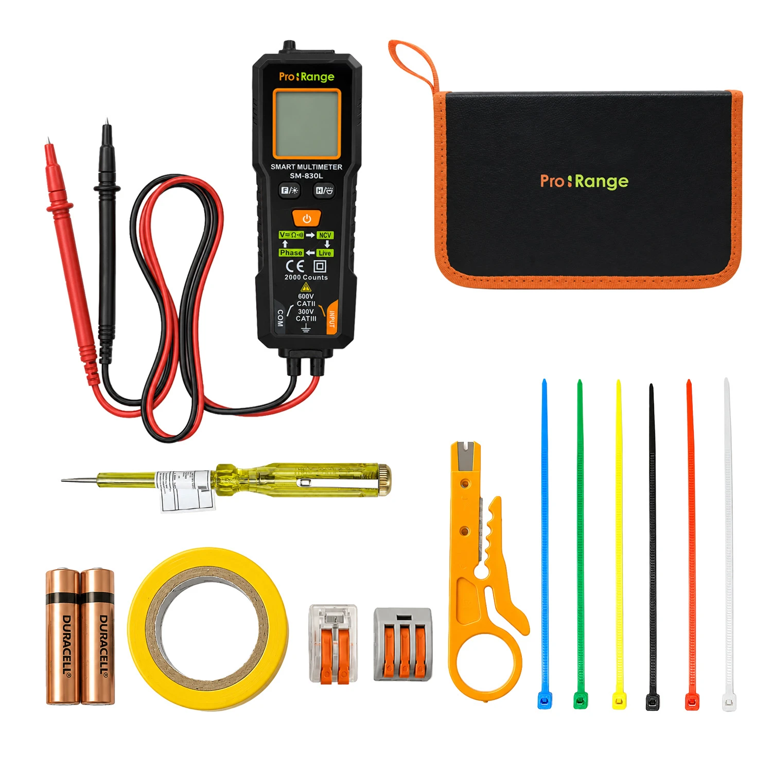 Pro-Range Smart Digital Multimeter Electrical Testing Kit with Voltage Tester, Wire Connectors, Accessories & Premium PU Leather Bag-picture-16