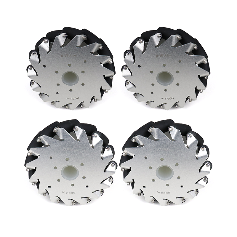 EasyMech 152mm Aluminium Mecanum Wheel Set Basic Bush Type Rollers 4 pcs-picture-28