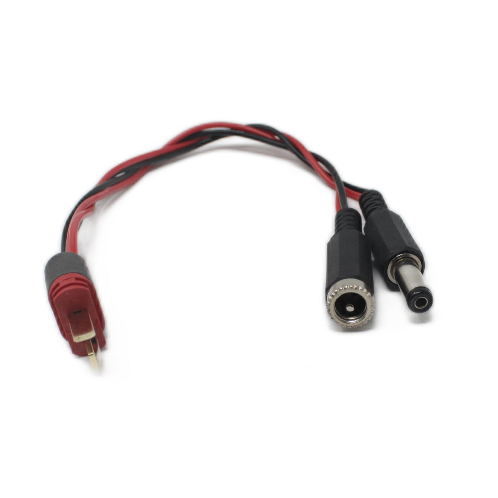 SafeConnect Nylon T-Connector Male Connector to DC Jack Male/Female Pair Connector Battery Adapter 18AWG 15cm Cable-image-10